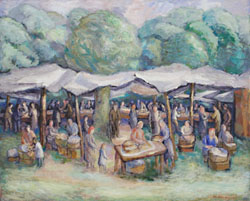 Romaría. Manuel Colmeiro Guimaráns. 1960. Óleo sobre lenzo.