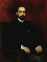 Retrato de Policarpo Sanz. F.E. Bertier. leo sobre lenzo. 1888
